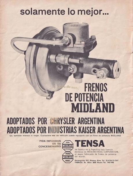 Frenos Midland fabricados por TENSA en el año 1965