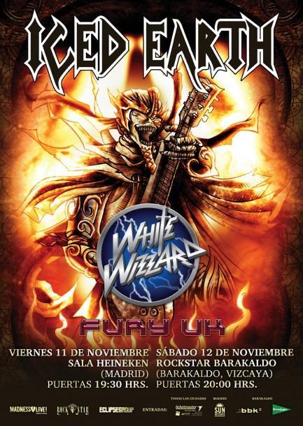 Iced Earth + White Wizzard + Fury UK (Sala Rockstar, Barakaldo, 12/11/2011)