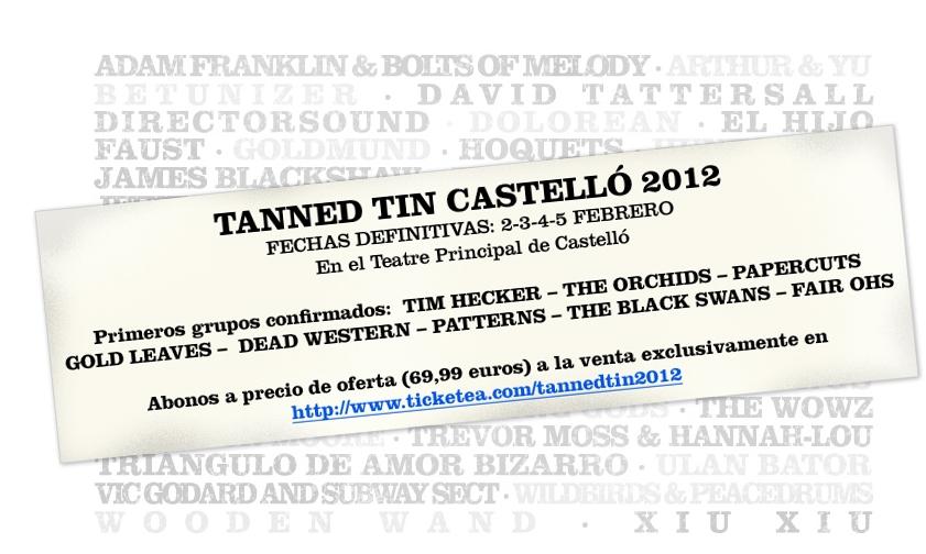 El Tanned Tin 2012 desvela los primeros nombres