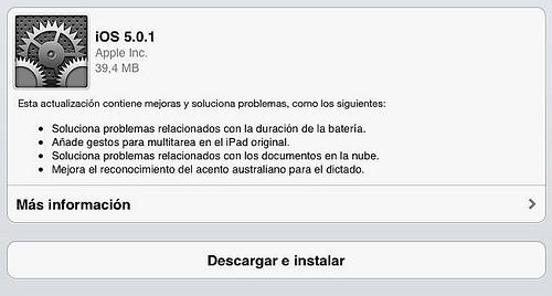 iOS 5.0.1 ya está disponible mediante OTA o iTunes