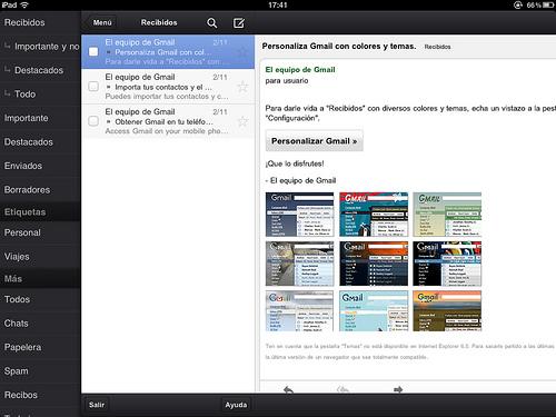Aplicación Gmail para iPad, análisis a fondo