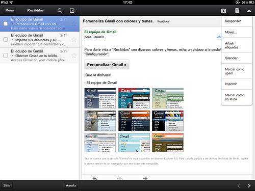 Aplicación Gmail para iPad, análisis a fondo