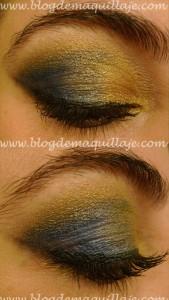 Look – Azul y dorado con sombras MAC