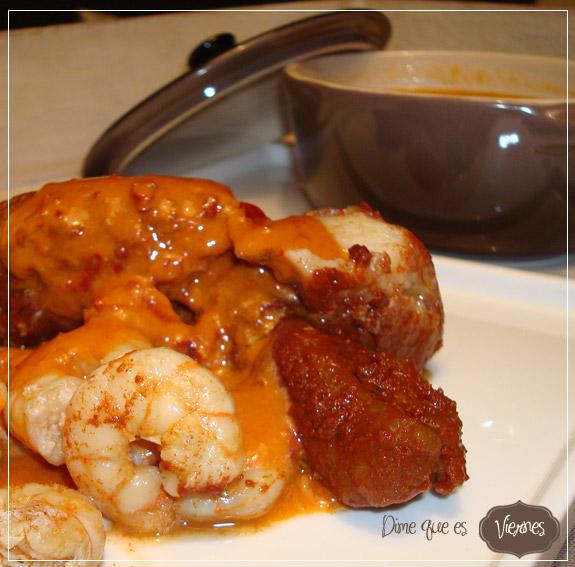 Sopa Bullabesa de rape alangostado y gambas