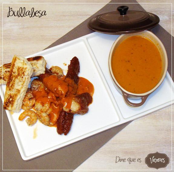 Sopa Bullabesa de rape alangostado y gambas