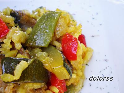 Arroz con longaniza y sanfaina