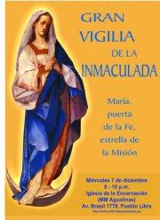 GRAN VIGILIA DE LA INMACULADA, MIÉRCOLES 7 DE DICIEMBRE, 8 P.M., LIMA