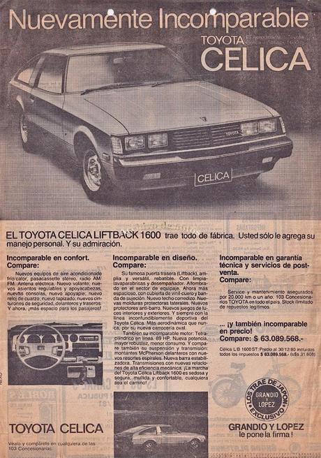 Toyota Celica importada por Grandío y López en el año 1981