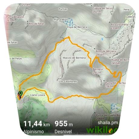 Pico Bernera desde refugio Lizara Pico Bernera desde refugio Lizara