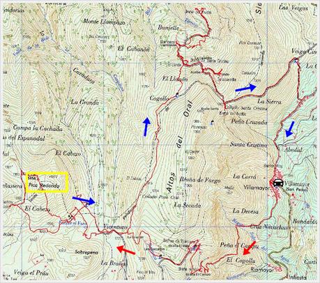 Viḷḷamayor-Braña´l Vaḷḷe-Vicenturo-Picu Redondo-Braña´l Pibidal