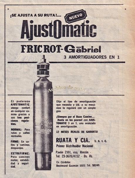 Amortiguador Fric-Rot-Gabriel AjustOmatic regulable de 1965