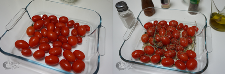 Tomates asados con burrata Tomates asados con burrata