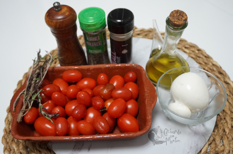 Tomates asados con burrata Tomates asados con burrata