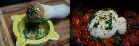 Tomates asados con burrata Tomates asados con burrata