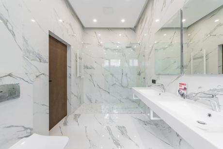 marble walls inside a bathroom