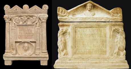 Columbarium, urnas en columbario en la antigua Roma