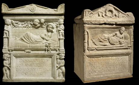 Columbarium, urnas en columbario en la antigua Roma