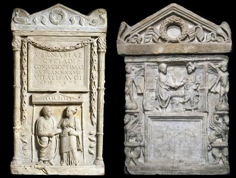 Columbarium, urnas en columbario en la antigua Roma