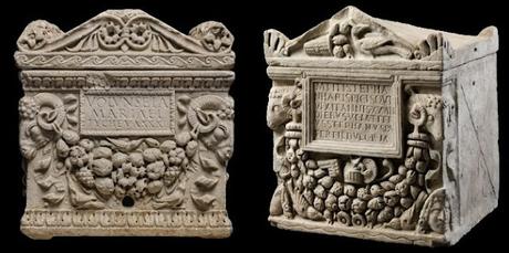 Columbarium, urnas en columbario en la antigua Roma