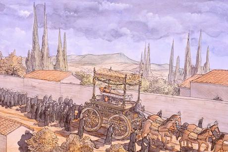 Columbarium, urnas en columbario en la antigua Roma