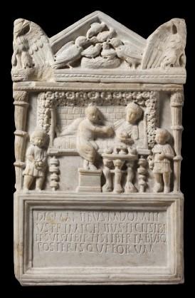 Columbarium, urnas en columbario en la antigua Roma