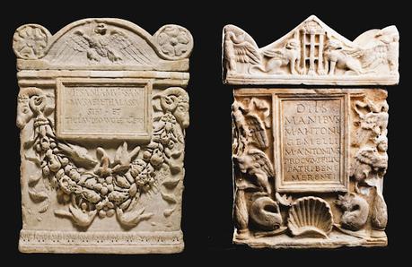 Columbarium, urnas en columbario en la antigua Roma