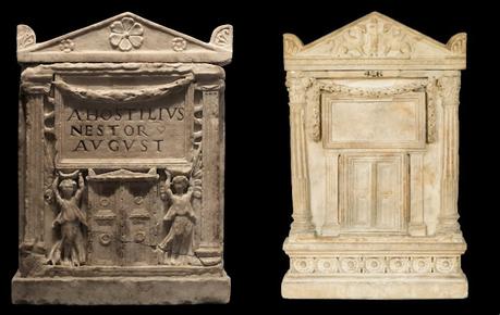 Columbarium, urnas en columbario en la antigua Roma