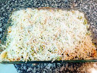 Fusilli con mozzarella para gratinar