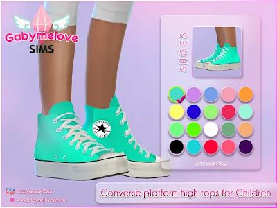 Sims 4 CC | Shoes: Chuck Taylor All Star Converse platform high top sneakers for Toddlers