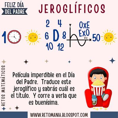 JEROGLÍFICOS - DÍA DEL PADRE Desafío matemático, Reto matemático, Problema matemático, Problemas de ingenio, Problemas de lógica, Retos visuales, Retos mentales, Retos virales, Jeroglíficos, Jeroglíficos con solución, Jeroglíficos escolares, Jeroglíficos para niños, Día del Padre, Día de Papá