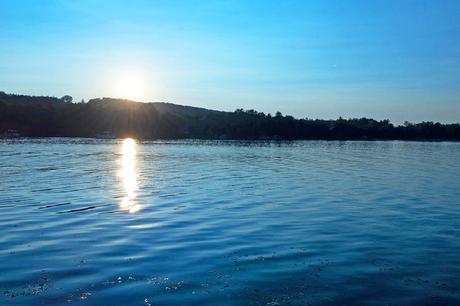 Lirio de agua que florece en el lago Canadohta