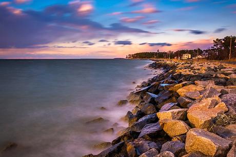 Bahía de Chesapeake al atardecer, en Tilghman Island, Maryland