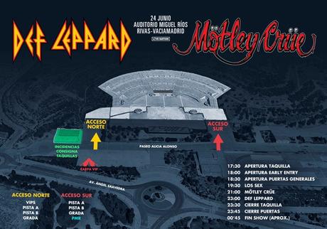 Motley Crue y Def Leppard en Rivas: horarios y accesos