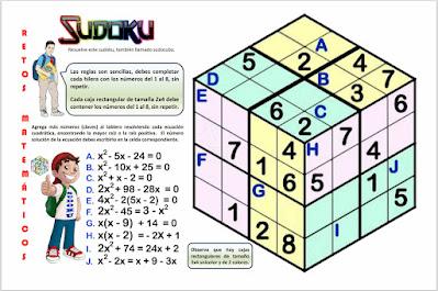 SUDOKU EN EL AULA Desafío matemático, Reto matemático, Problema matemático, Acertijos, Acertijos matemáticos, Retos mentales, Retos visuales, Sudoku, Puzzle matemático, Sudoku en el aula, Sudoku en clases, Sudokubo, Cubo sudoku, Cubodoku