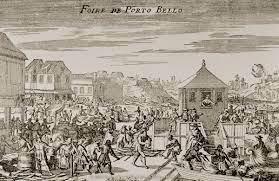 Imagen  de las famosas Ferias de Portobelo en el siglo XVI   en pleno apogeo mercantil.