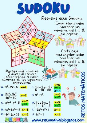 SUDOKU EN EL AULA Desafío matemático, Reto matemático, Problema matemático, Acertijos, Acertijos matemáticos, Retos mentales, Retos visuales, Sudoku, Puzzle matemático, Sudoku en el aula, Sudoku en clases, Sudoku escolar, Sudoku educativo