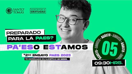 Universidad Santo Tomás realizará 2° Ensayo PAES 2023 para estudiantes de los 4° medios.