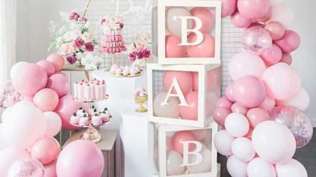 colores para Baby Shower de niña rosa y blanco