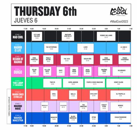 MAD COOL FESTIVAL: HORARIOS