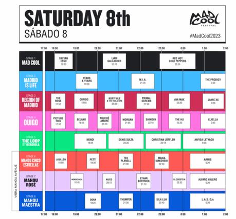 MAD COOL FESTIVAL: HORARIOS