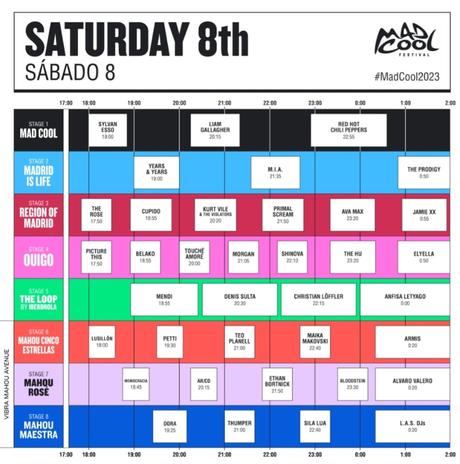 Horarios del Mad Cool 2023
