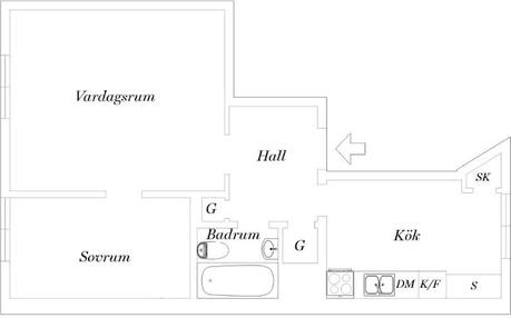 Cocina rústica en apartamento nórdico Cocina rústica en apartamento nórdico
