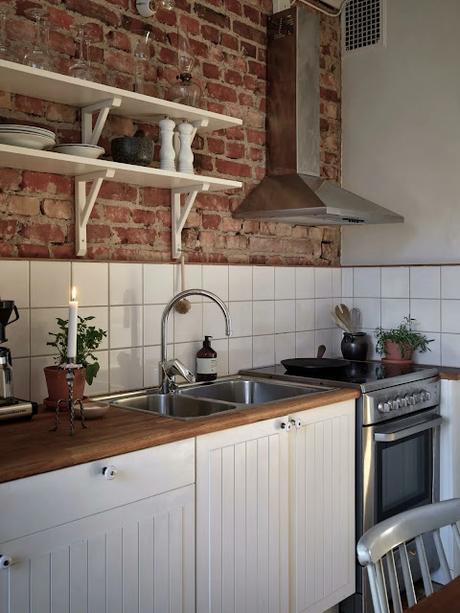 Cocina rústica en apartamento nórdico Cocina rústica en apartamento nórdico