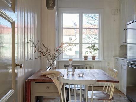 Cocina rústica en apartamento nórdico Cocina rústica en apartamento nórdico