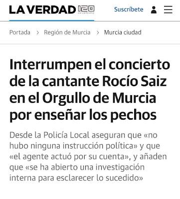 La Fiscalía de Murcia investiga la actuación de un agente de policía en el concierto de Sáiz.
