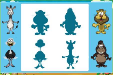 2 Juegos de sombras de animales 2 Juegos de sombras de animales