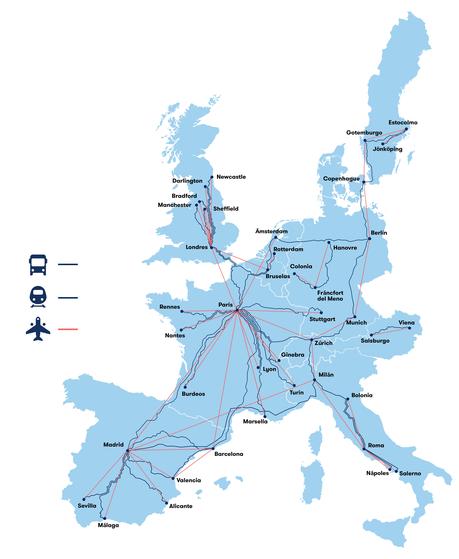 El trayecto Madrid-Barcelona, mejor y más rápido en tren que en avión, según Omio El trayecto Madrid-Barcelona, mejor y más rápido en tren que en avión, según Omio