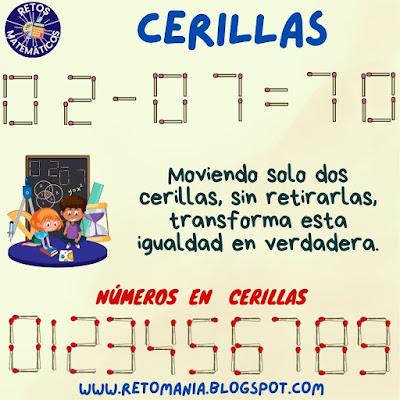 CERILLAS Desafío matemático, Reto matemático, Problema matemático, Día del Ovni, Día mundial de los Ovnis, Cerillas, Juego con cerillas