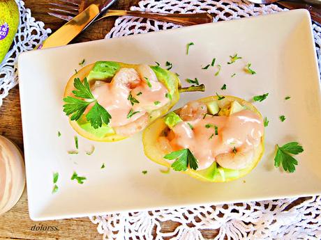 Coctel de pera y gambas Coctel de pera y gambas