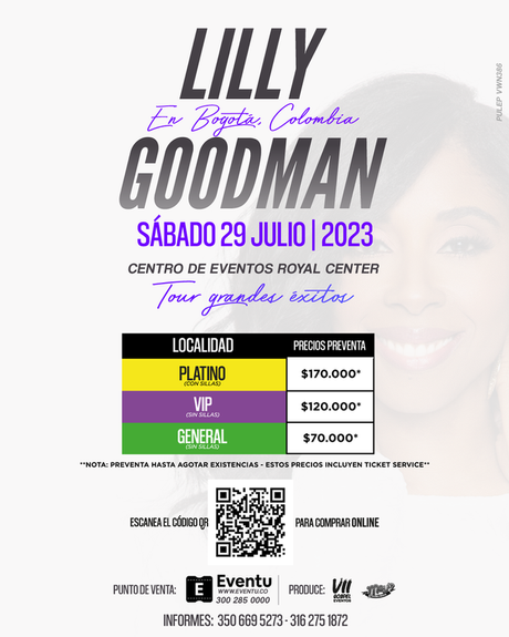 Lilly Goodman llega a Bogotá con su tour “Grandes Éxitos”